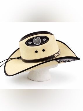 La Sierra Western Cowboy Hat Cream w/ Brown Trim – Medium